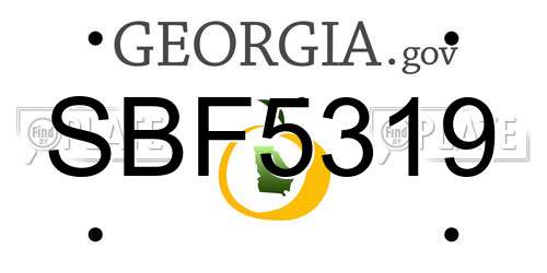 SBF5319 Georgia License Plate