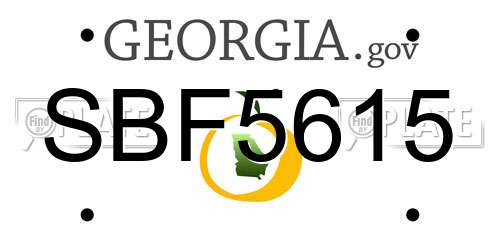 SBF5615 Georgia License Plate