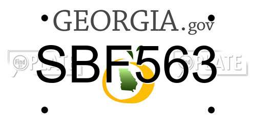 SBF563 Georgia License Plate