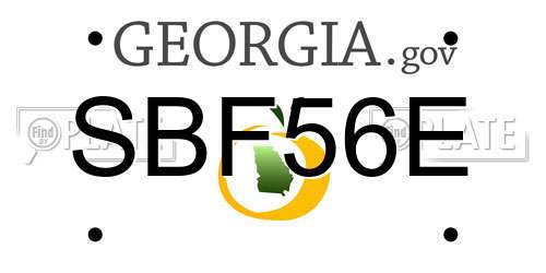 SBF56E Georgia License Plate
