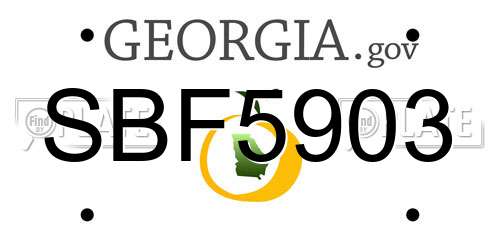 SBF5903 Georgia License Plate