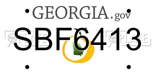 SBF6413 Georgia License Plate