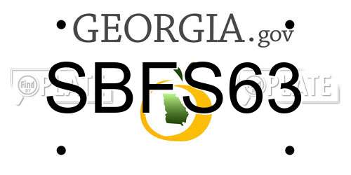 SBFS63 Georgia License Plate