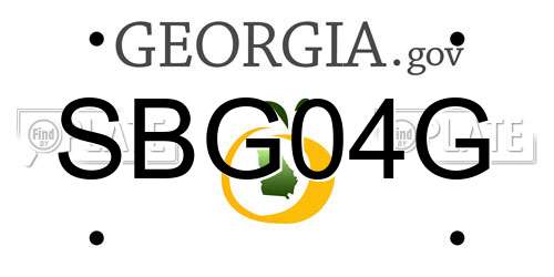SBG04G Georgia License Plate