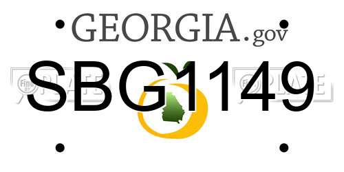 SBG1149 Georgia License Plate