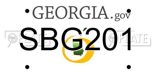 SBG201 Georgia License Plate