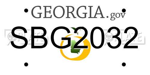 SBG2032 Georgia License Plate
