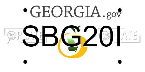 SBG20I Georgia License Plate
