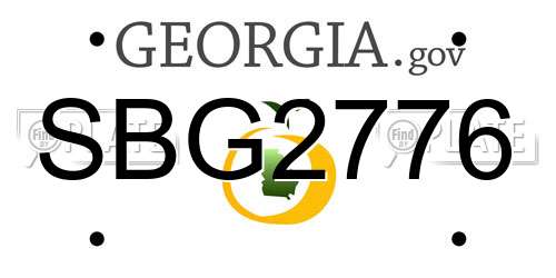 SBG2776 Georgia License Plate