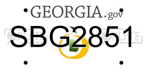 SBG2851 Georgia License Plate