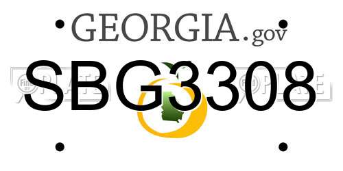 SBG3308 Georgia License Plate