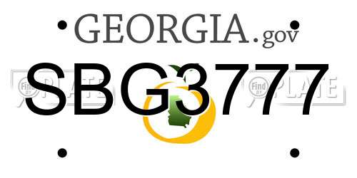 SBG3777 Georgia License Plate