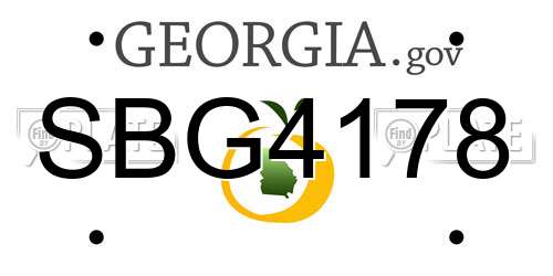 SBG4178 Georgia License Plate