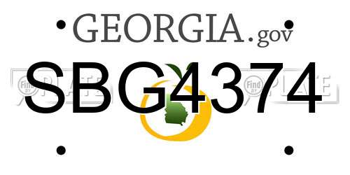 SBG4374 Georgia License Plate