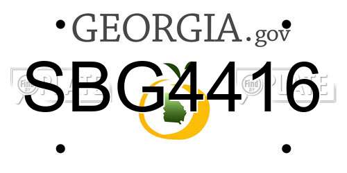 SBG4416 Georgia License Plate