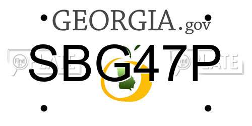 SBG47P Georgia License Plate