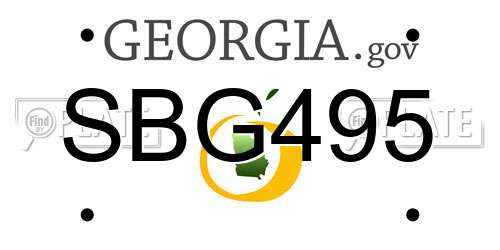 SBG495 Georgia License Plate
