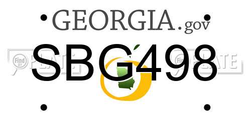 SBG498 Georgia License Plate