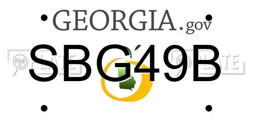 SBG49B Georgia License Plate