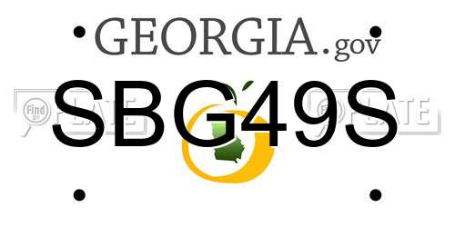 SBG49S Georgia License Plate