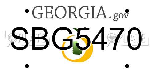 SBG5470 Georgia License Plate