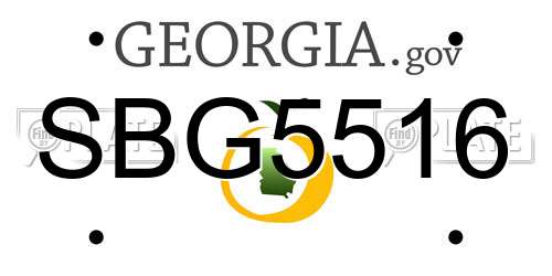 SBG5516 Georgia License Plate