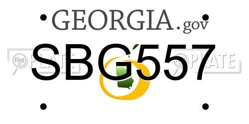 SBG557 Georgia License Plate