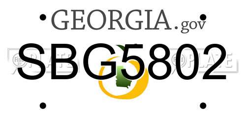 SBG5802 Georgia License Plate