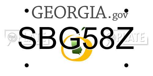 SBG58Z Georgia License Plate