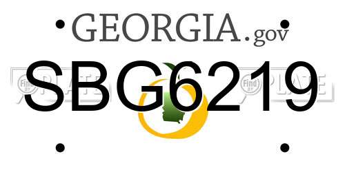 SBG6219 Georgia License Plate