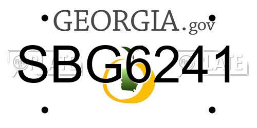 SBG6241 Georgia License Plate