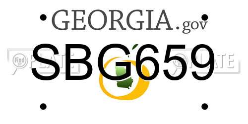 SBG659 Georgia License Plate