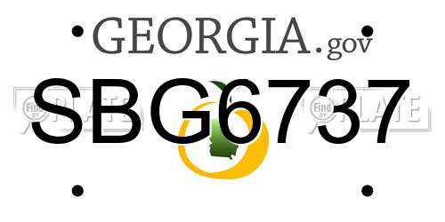 SBG6737 Georgia License Plate