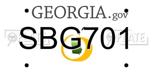 SBG701 Georgia License Plate