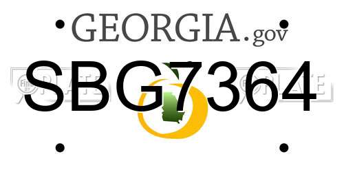 SBG7364 Georgia License Plate