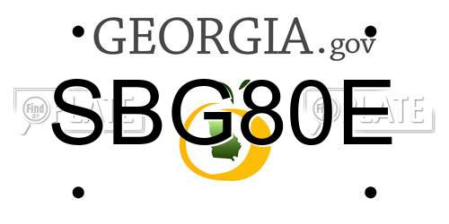 SBG80E Georgia License Plate