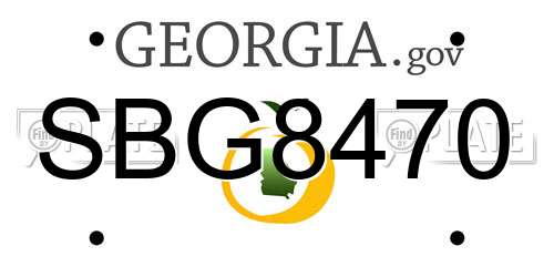 SBG8470 Georgia License Plate