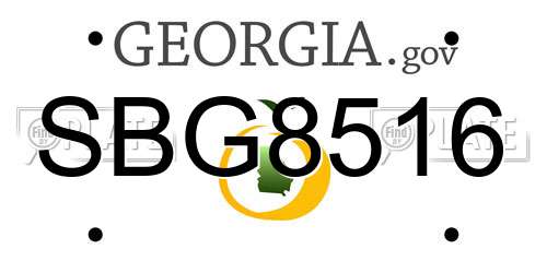 SBG8516 Georgia License Plate