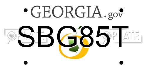 SBG85T Georgia License Plate