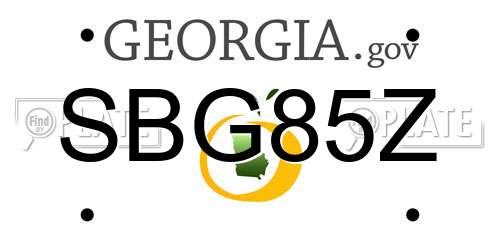 SBG85Z Georgia License Plate