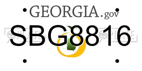 SBG8816 Georgia License Plate