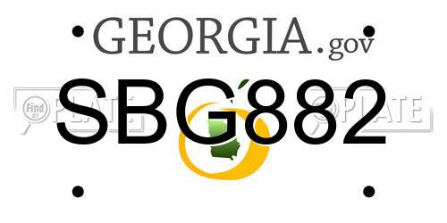 SBG882 Georgia License Plate
