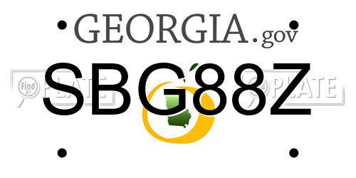 SBG88Z Georgia License Plate