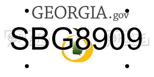SBG8909 Georgia License Plate