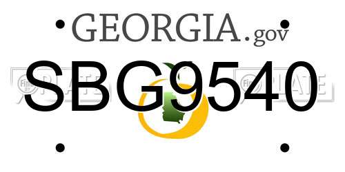 SBG9540 Georgia License Plate
