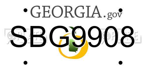 SBG9908 Georgia License Plate