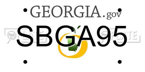 SBGA95 Georgia License Plate
