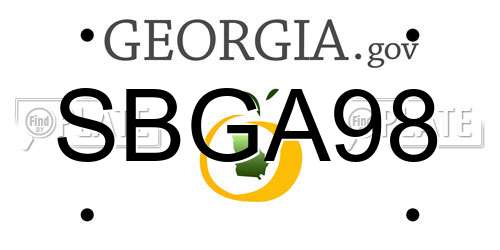 SBGA98 Georgia License Plate