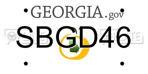 SBGD46 Georgia License Plate