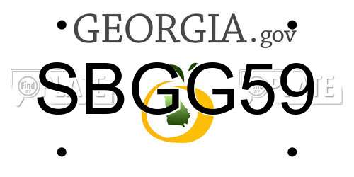 SBGG59 Georgia License Plate